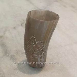 Verre à liqueur ours design antique fabriqué à la main corne naturelle polie logo personnalisé gravé haute qualité d'exportation style animal unique - Product Image 4