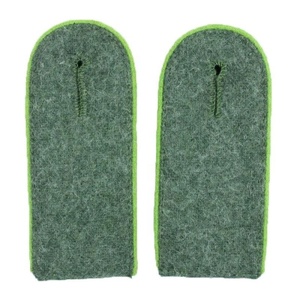 Épaulettes personnalisées OEM gris champêtre avec passepoil vert prairie brodé pour uniforme d'officier - Product Image 1