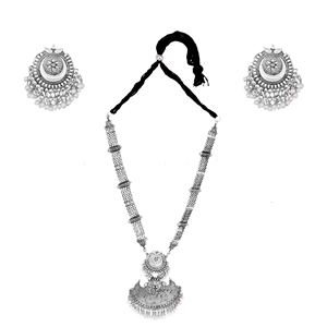 Collier D avec perle, matériau principal en acier titane - Product Image 2