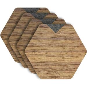Premium bamboo wooden coaster set with modern design ideal for drinks coffee <b>tables</b> and home decor accessories unique style - Product Image 4