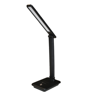 Lámpara de Mesa LED Moderna de 10W con Función de Banco de Energía, Sensor Táctil Regulable, Lámpara de Mesa Negra Recargable, CCT 3000K/4500K/6000K - Product Image 1