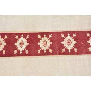 Alfombra turca Vintage 39X61 pies Beige y Rojo Diseño de retazos Tejido plano Lana PP Material para decoraciones de sala de estar - Product Image 5