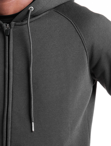 Hot Sale Men Zip Up Long Sleeve Hoodies Plain Gym Wear <b>Muscle</b> Cut Hooded Sweatshirt Custom Made Full Zip Up Hoodies For Men - Product Image 4