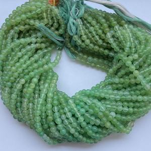 ลูกปัดพลอยเม็ดกลมเรียบสีเขียวธรรมชาติขนาด4มม. 6มม. จากออสเตรเลีย - Product Image 1