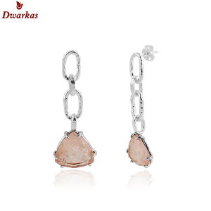 Pendientes de gota de martillo de Plata de Ley 925 con diseño único Piedra preciosa doblete de cuarzo de Kenia para compromiso Boda o fiesta - Product Image 5