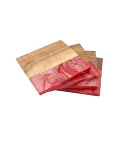 Handmade <b>Wood</b> and Resin <b>Coaster</b> Set for Coffee, Tea, and Drinks Premium Solid <b>Wood</b> & Epoxy Resin Drink <b>Coasters</b> for Home Use - Product Image 2