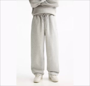 กางเกงวอร์มทรงแบ็กกี้ขาตรงของผู้ชายพิมพ์ลายปักโลโก้หรูหราผ้าฟลีซผ้าฝ้ายหนาทรงแบ็กกี้ - Product Image 1