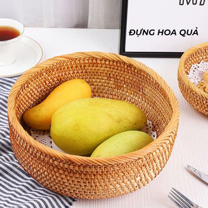 Bol en osier bol de service en rotin naturel fabriqué à la main-bol fait à la main et durable du Vietnam par Viet Fargimex - Product Image 3