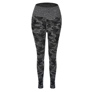 Meilleure vente pantalon de yoga fitness taille haute pour femme leggings imprimés en polaire taille moyenne avec poche grande taille prix de vente en gros - Product Image 4