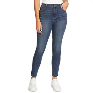 Jeans skinny taille haute parfaits pour femmes 100% coton denim grande taille style décontracté vente en gros d'usine avec logo personnalisé - Product Image 4