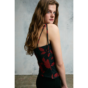 GRIMELANGE URBANO เสื้อเบลาส์ผ้าเนื้อนุ่มและยืดหยุ่นสำหรับผู้หญิง รุ่น Askisi Tie Fitted Patterned - Product Image 3