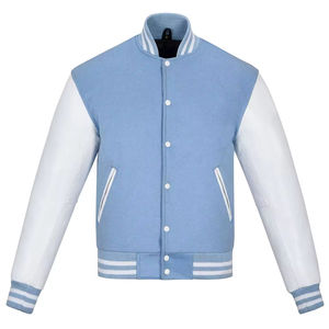 Meilleure vente Veste de baseball pour hommes à manches longues boutonnée Varsity Style Street Wear Dot crochet OEM Service Veste d'hiver - Product Image 3