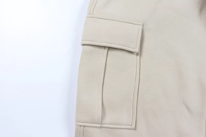 Pantalon de jogging en polaire personnalisé de haute qualité en molleton uni Pantalon de survêtement cargo coupe ample hiver poids élevé empilé - Product Image 6