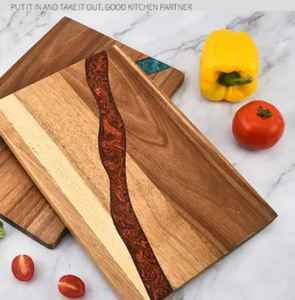 Planches à découper en bois de résine de luxe, conçues à partir de bois d'acacia et de bois de manguier, alliant la beauté naturelle des grains - Product Image 5