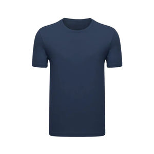 T-shirts de sport pour hommes grande taille en molleton 100% coton imprimé en relief à col rond, couleur unie personnalisable, vente en gros - Product Image 6