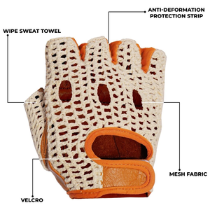 Gants de course à vélo pour fauteuil roulant en cuir synthétique personnalisés, poignet réglable, demi-doigts, rembourrage en gel, gants de sécurité - Product Image 6