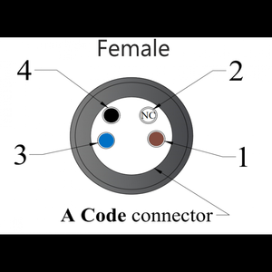 M8 a Código Ángulo hembra 90 grados 4 pines con 3*0,34 Mm2 TPU IP68 Contacto de aleación de cobre Negro Cable-5Mtr de proveedor indio - Product Image 2