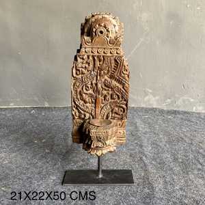 Corbeille murale en bois vintage indien, sculptée à la main, décoration architecturale, style rustique antique, intérieur de maison, assortiment, 1 conteneur - Product Image 2