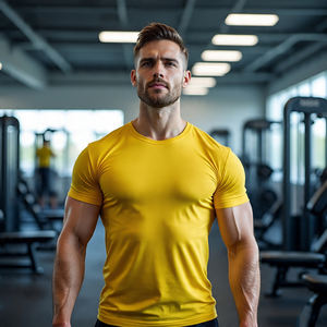 T-shirts de gymnastique pour hommes T-shirts à manches courtes en coton et polyester T-shirts d'été pour hommes de nouveau style pour hommes - Product Image 5