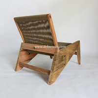 Fauteuil de salon Sembah, chaise pliante moderne en teck pour salon, balcon et mobilier d'hôtel avec structure en fer