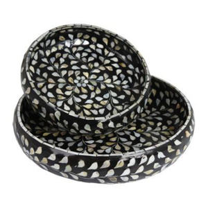 Juego de 2 Cuencos de Chocolate Madre Perla de Diferentes Tamaños Forma Redonda Vajilla Elegante Ideal para Eventos de Boda Uso Doméstico - Product Image 1