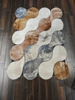 NOUVEAU Tapis persan et turc tendance fabriqué à la machine Goldenmoon - Poil long 100% polypropylène, résistant aux taches, antidérapant, adapté aux animaux domestiques