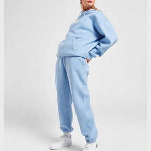 Conjunto de Sudadera con Capucha y Pantalones Deportivos Extra Grandes de Felpa Lisa de 380 GSM para Mujer, de Algodón Transpirable, con Impresión de Logotipo Personalizado - Product Image 6