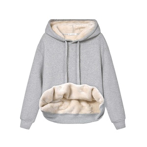 Sweats à capuche lourds pour femmes 100% fourrure de coton à l'intérieur de vêtements d'hiver chauds Logo de marque personnalisé impression OEM fabricant - Product Image 5