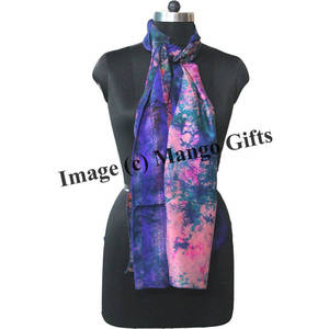 <b>Indian</b> Silk Sari <b>Scarf</b> Tie Dye Wrap Stole Dupatta Long Neckwraps for Girls Fashion Accessories with Digital Printing Wholesale - Product Image 2