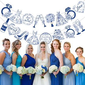 2ชิ้นเป็นสีฟ้าก่อนที่ฉันจะทำป้ายธีมบางอย่างสีฟ้าก่อนฉันจะตกแต่งเจ้าสาวเจ้าสาวเป็นแบนเนอร์ปาร์ตี้ - Product Image 5