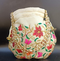 India Gift Hub, sac à main potli indien fait à la main pour femmes, brodé, réglable, flexible, avec cordon de serrage