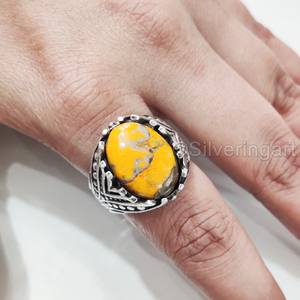 Anillo para hombre al por mayor, anillo de piedra preciosa de jaspe de abejorro Natural, anillo de todos los tamaños, joyería oriental árabe, anillo de Plata de Ley 925 - Product Image 5
