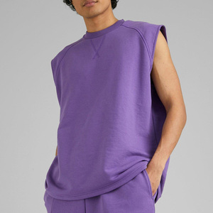 High Quality <b>Plain</b> Solid Color Sleeve Less <b>Sweatshirts</b> For Men's Customized Logo Printing <b>Sweatshirts</b> Winter's Collection 2026 - Product Image 4