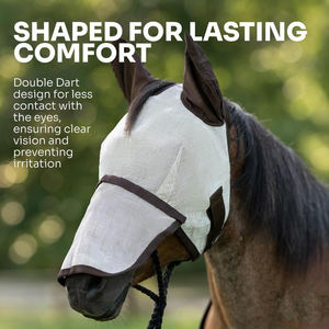 Full Coverage Horse Riding <b>Fly</b> Mask With Uv Block Mesh And Comfortable Ear <b>Net</b> Protection - Product Image 5