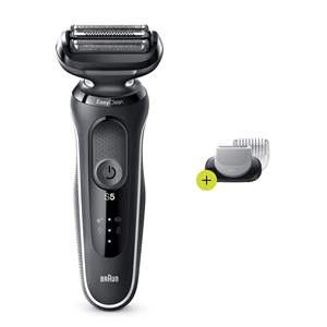 Afeitadora Eléctrica Recargable Blanca y Negra con Doble Cuchilla, Afeitadora Rotatoria Impermeable y Lavable para Cara y Barba, Clasificación IPX7 para Uso en Autocaravanas - Product Image 6