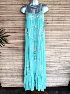 Holiday Beach Boho Style Modern Hand Embroidered Maxi <b>Dress</b> Fashionable Rayon <b>Viscose</b> Floral Loose Fit Sexy Women's - Product Image 4