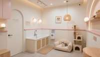 Stand d'exposition personnalisé pour animaux de compagnie (chiens et chats) avec éclairage LED, mobilier en bois écologique pour la décoration intérieure
