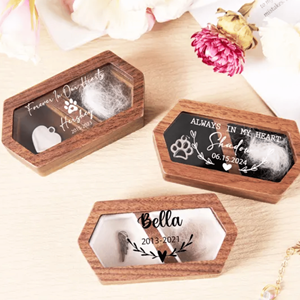 Venta al por mayor de urnas de recuerdo de piel de mascota personalizadas de madera de estilo bonito para cenizas urna para mascotas de Vietnam Funeral Supplies - Product Image 3