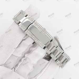 นาฬิกาผู้ชายหรูหราประดับเพชรโมอิสซาไนต์ ระยิบระยับ ดีไซน์พรีเมียม โดดเด่นสะดุดตา เหมาะสำหรับการสร้างลุคแฟชั่น - Product Image 4