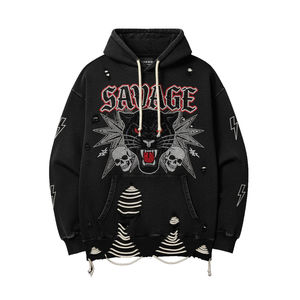 Sweat-shirt à capuche pour hommes pull en coton polaire uni style simple sweat à capuche d'hiver lourd fabricant de vêtements quotidiens décontractés - Product Image 5