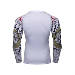 Wholesale All-Over UV Protection Anti-UV Compression Gym Fitness Wear Custom Printed MMA Jiu Jitsu BJJ Rashguard Vest T Shirt - Product Image 2