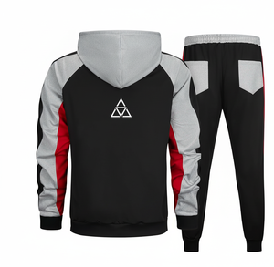 Unisex Hooded Solid Casual Streetwear Set | Custom Design | 100% Cotton Anti-Bacterial Breathable Fleece Winter OEM ODM - Product Image 2
