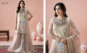 Trajes de invierno pakistaníes al por mayor, shalwar kameez de invierno al por mayor, diseños para mujer, trajes de organza bordados de diseñador. - Product Image 3