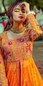 Orange Color 3 Piece Party <b>Dress</b> Silk Lengha Lehenga Choli Amazing <b>Hot</b> Selling Pakistan <b>Ladies</b> Suit by WS INTERNATIONAL - Product Image 5