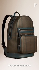 Mochila de cuero para hombre hecha a mano clásica de dos tonos Diseño seguro y espacioso Descuento directo de fábrica Precio al por mayor Tendencia - Product Image 2