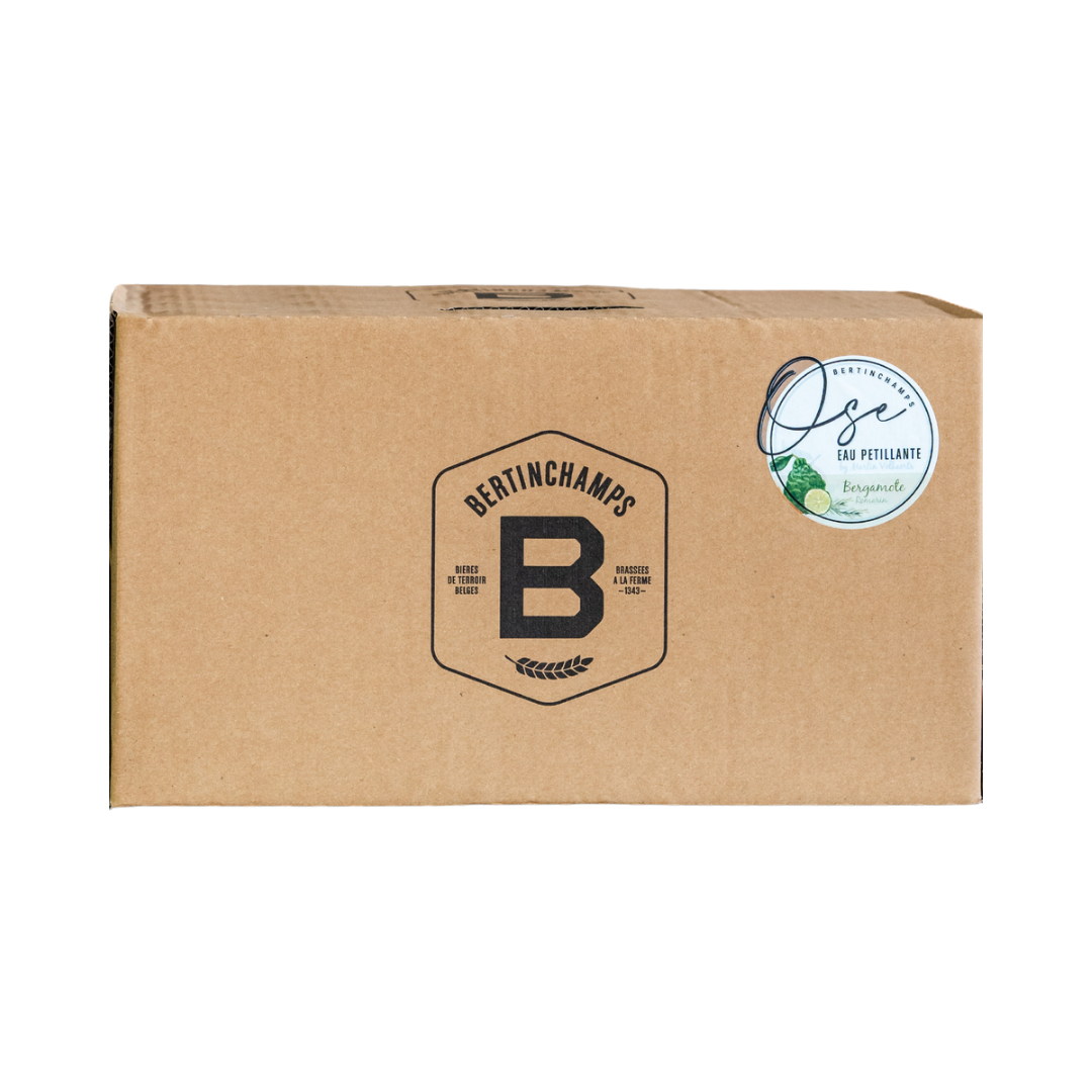 Pack 24 x 33cl BIO Sparkling Water Bergamot Rosemary Ose Belgium Natural Zesty Floral Herbaceous Premium Beverage