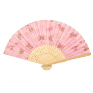 Solo doble cara que imprime su diseño y ventilador de mano plegable con marco de bambú existente - Product Image 1