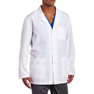 Blouse de laboratoire unisexe pour le travail quotidien, respirante, blanche et fraîche, tissée, à manches longues et ajustées, vêtement de laboratoire - Product Image 1
