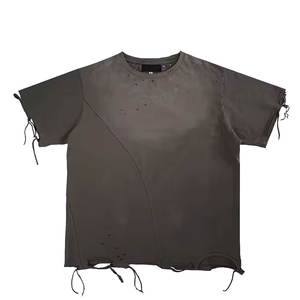 Nueva llegada Street Wear Hombres Camiseta de algodón 250 GSM Nueva moda Exclusivo Diseño en bruto Camiseta Proveedor de Pakistán 2024 - Product Image 3