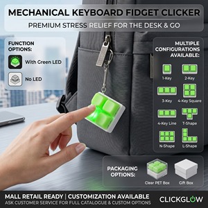 Porte-clés testeur de commutateur mécanique translucide vert lime, jouet anti-stress à clic LED, cadeau de bureau <span class=keywords><strong>pour</strong></span> adultes - Product Image 2